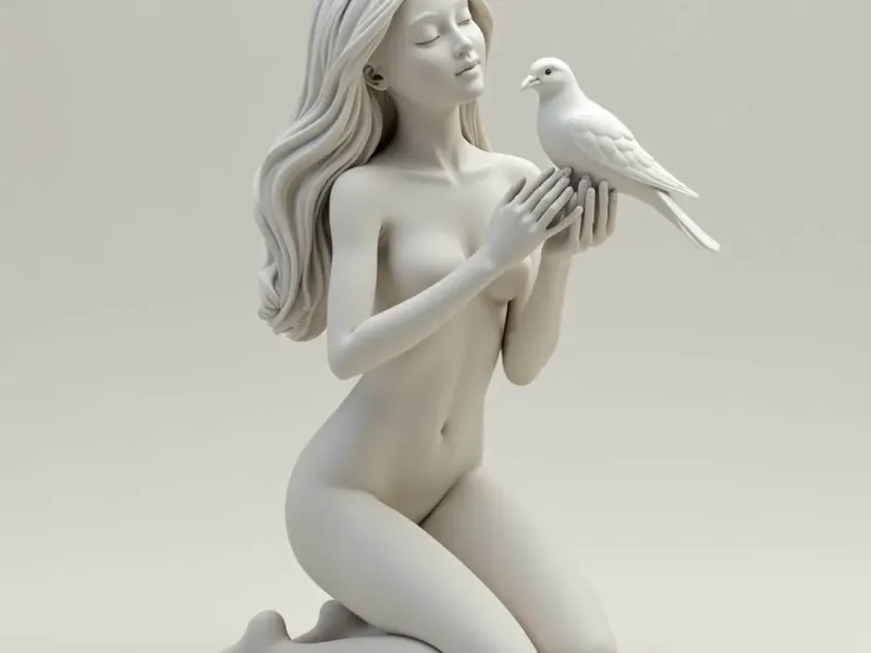 Girl With Dove 2