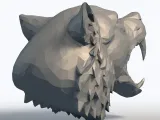 Low Poly Angry Wolf Head - Geometric Wolf Sculpture-7