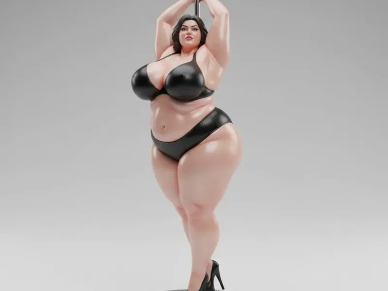 Midnight Curve – Plus Size Pole Dancer Figurine