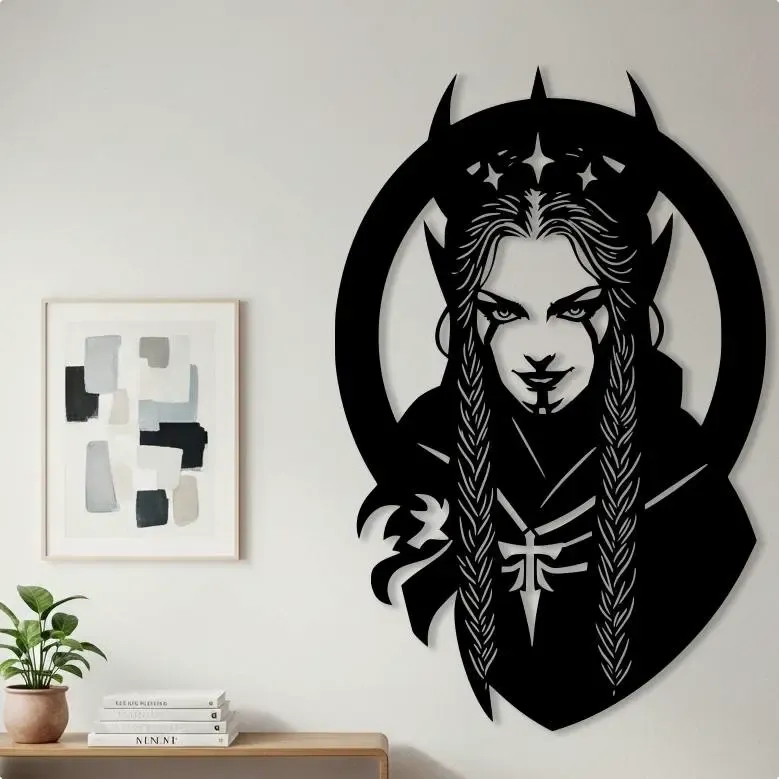 Dark Elven Queen v2 Wall 3D Printable Art