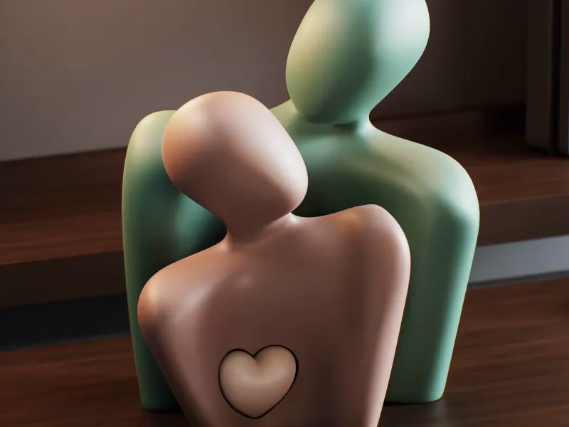 Couple in love abstract sculpture