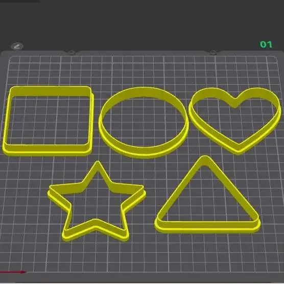 Basic Shapes Cookie Cutter Pack – 3D Printable STL for Bakin