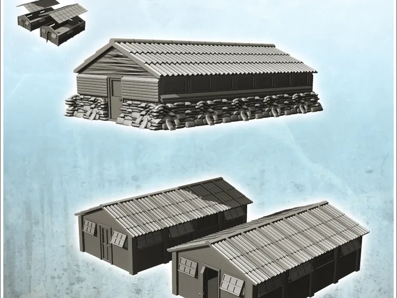 Set di tre caserme militari moderne (1) - miniature warha