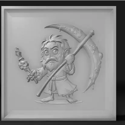 with a scythe