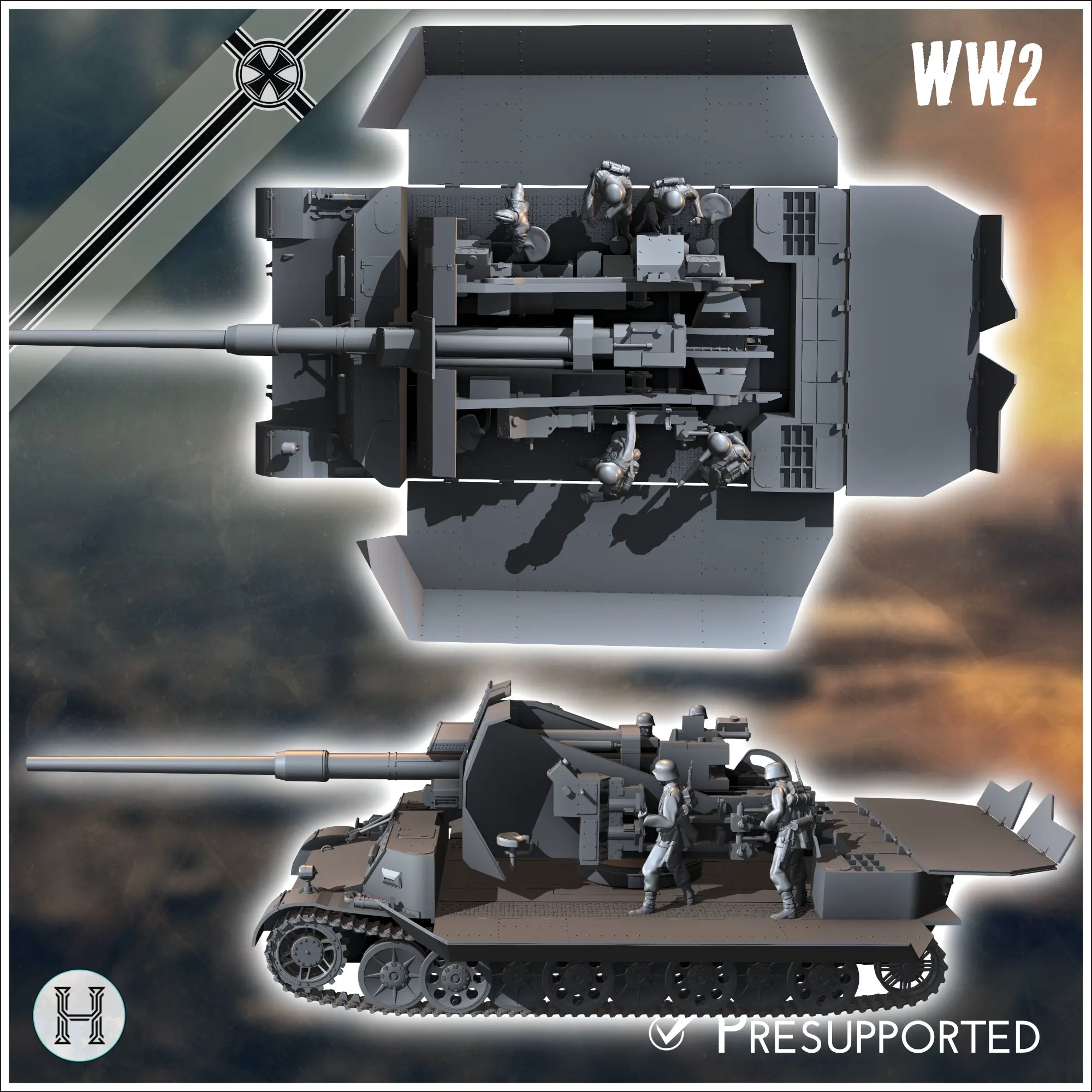 88mm FlaK su telaio speciale (Pz.Sfl.IVc) (griglia 10) - m