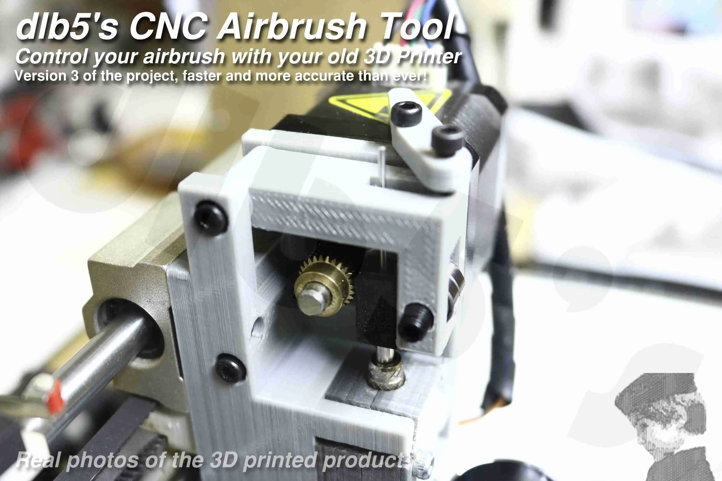 dlb5s CNC Airbrush Holder V3. Control your airbrush with 3DP