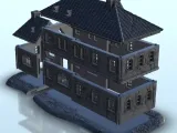 Modern brick house with floor 19 - WW2 Terrain scenery-2