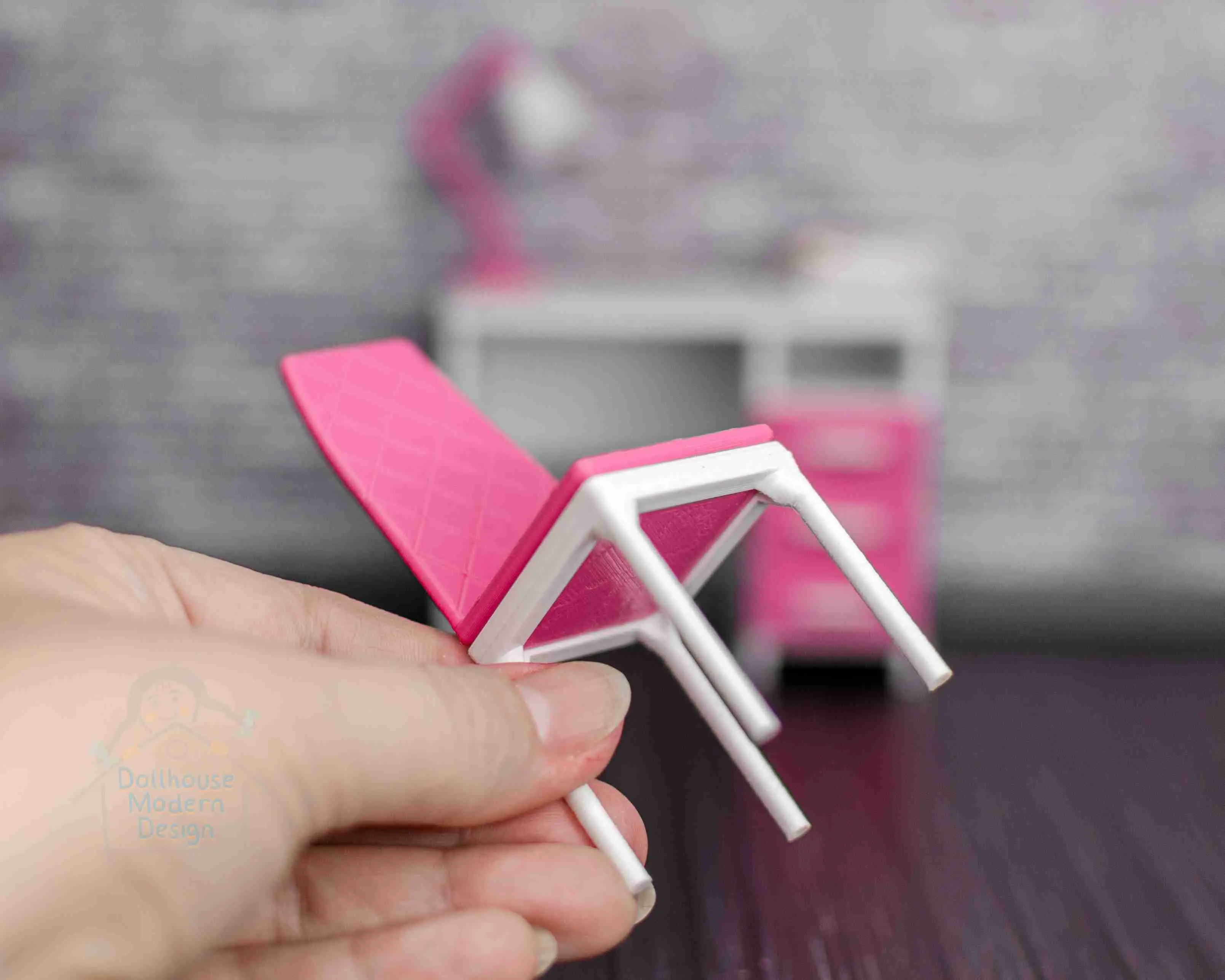 Modern Miniature Chair 1:12 scale for Dollhouses