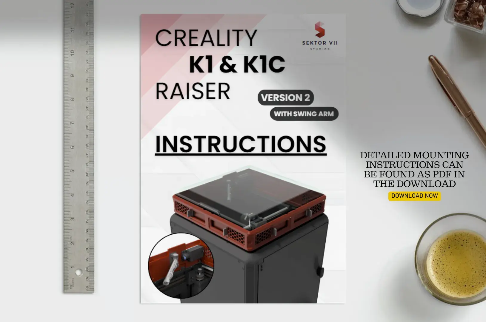K1 & K1C RAISER / DECKEL / TOP COVER / UPGRADE (VERSION 2)