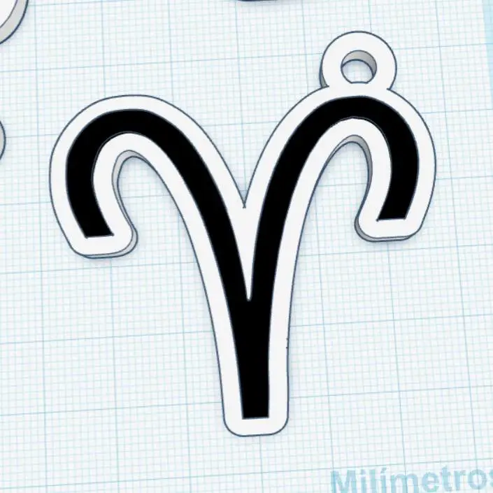 Aries Zodiac Keychain – STL File for 3D Printing