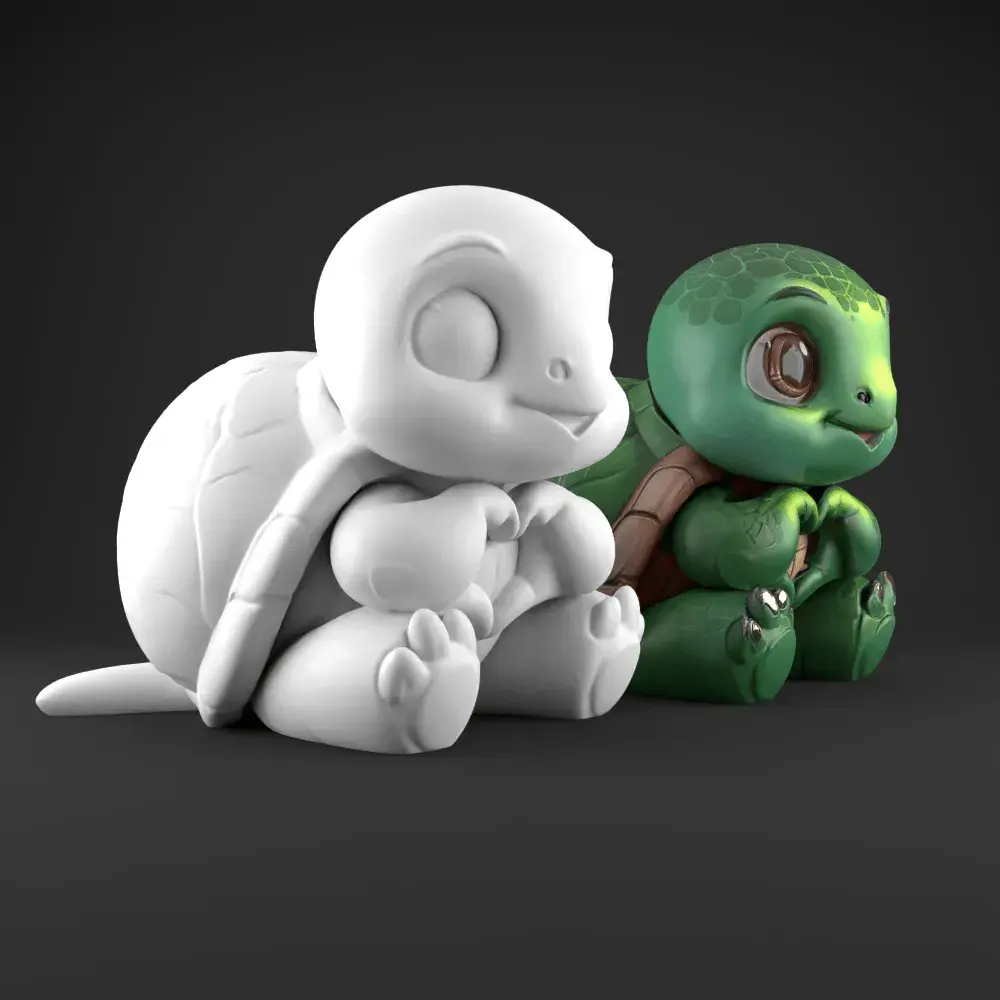 Cute Loved Turtle 3D Model – Heart Hands STL for Decoration