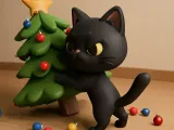 GATO TIRA ARBOL DE NAVIDAD-1