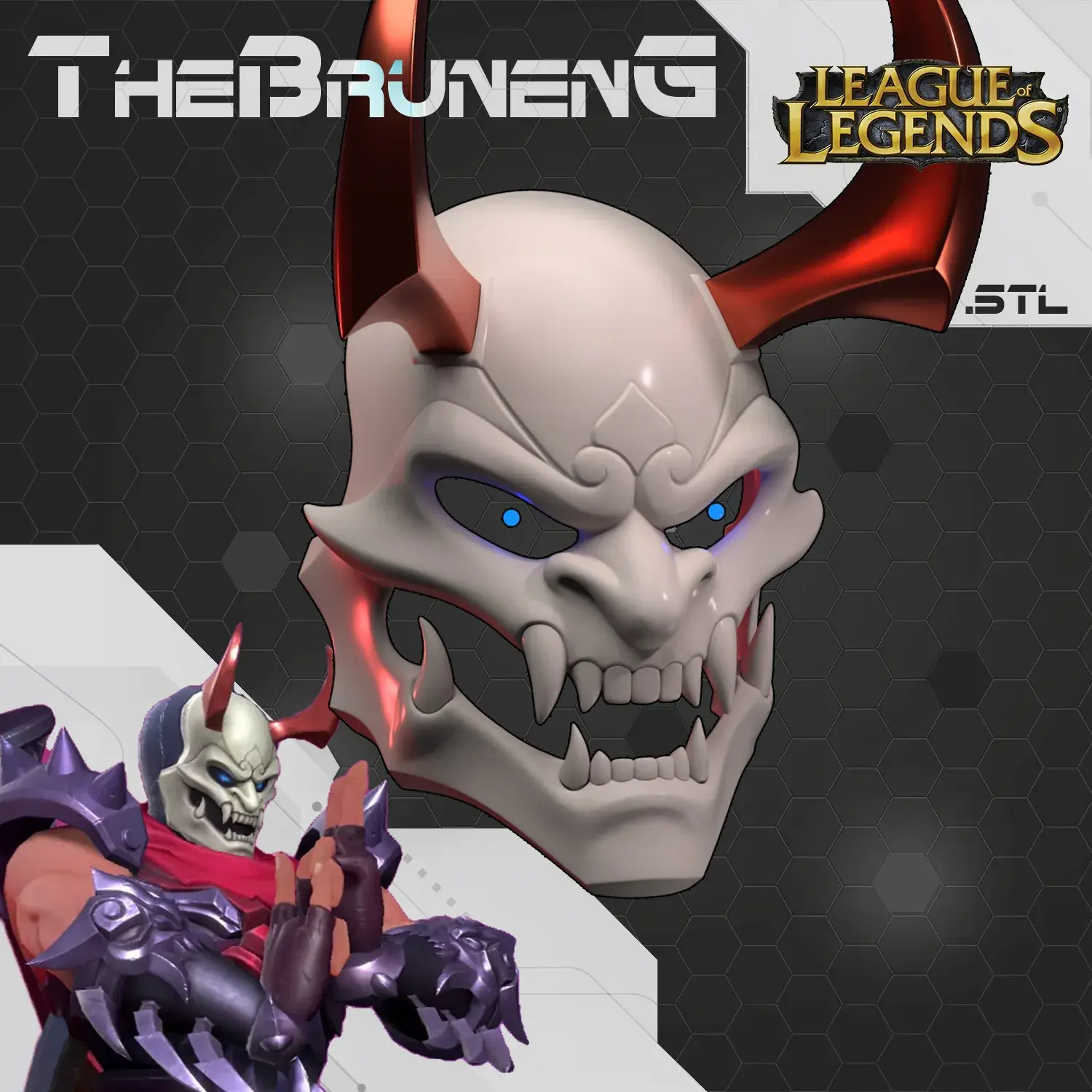 Blood Moon Shen Cosplay Mask - League of Legends Wild Rift