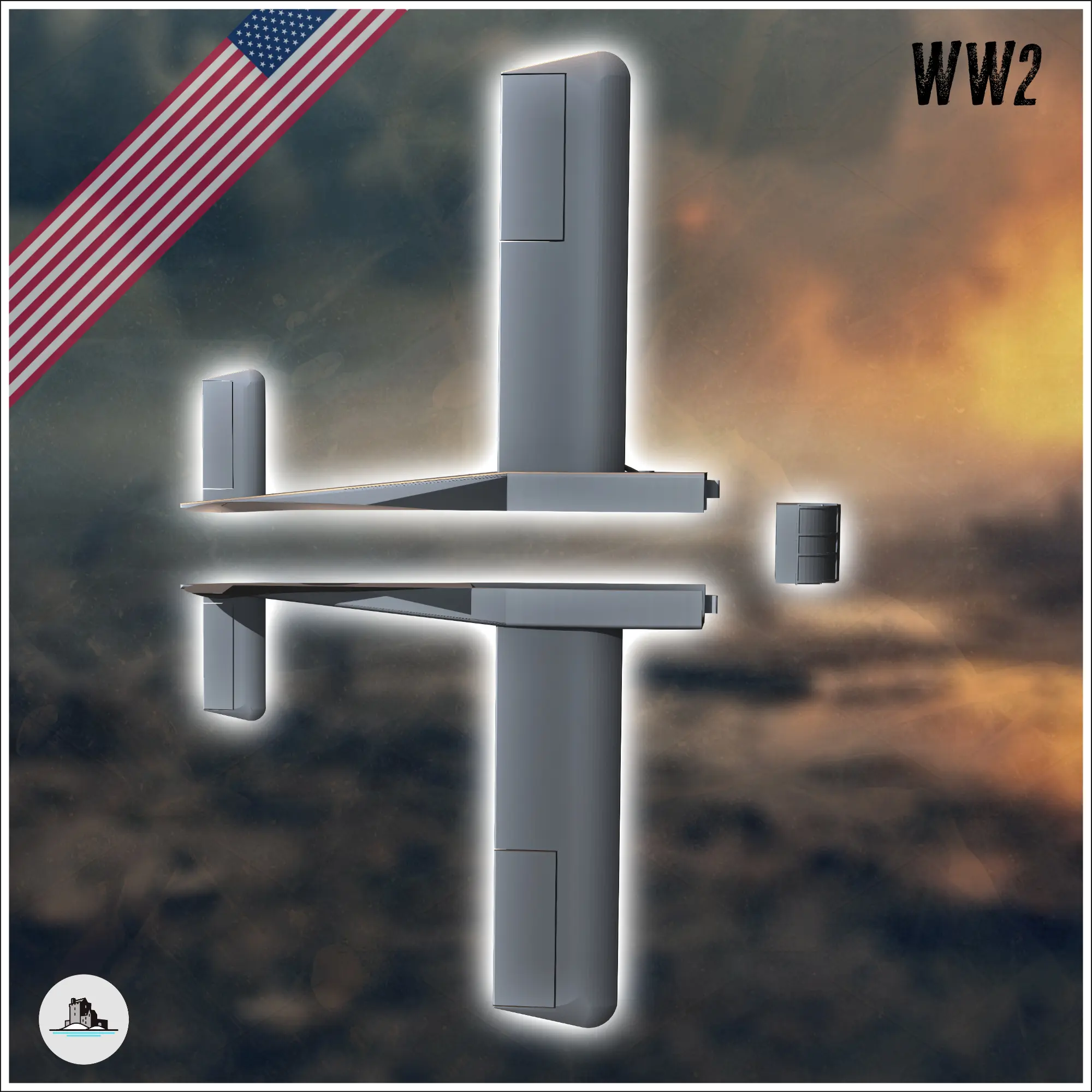 Waco CG-4 Hadrian US American troop cargo military glider  -