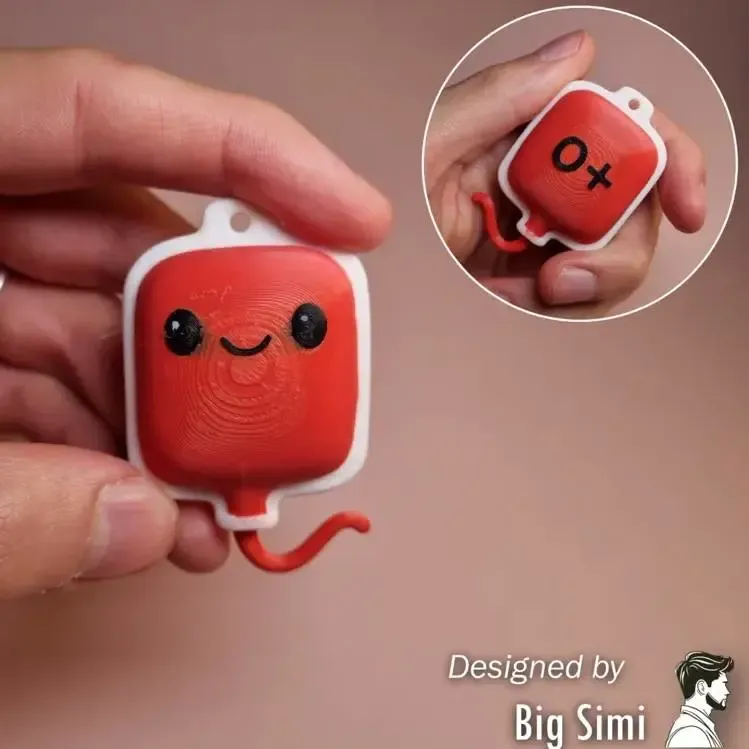 Blood Bag Keychain - Blood Type Tag