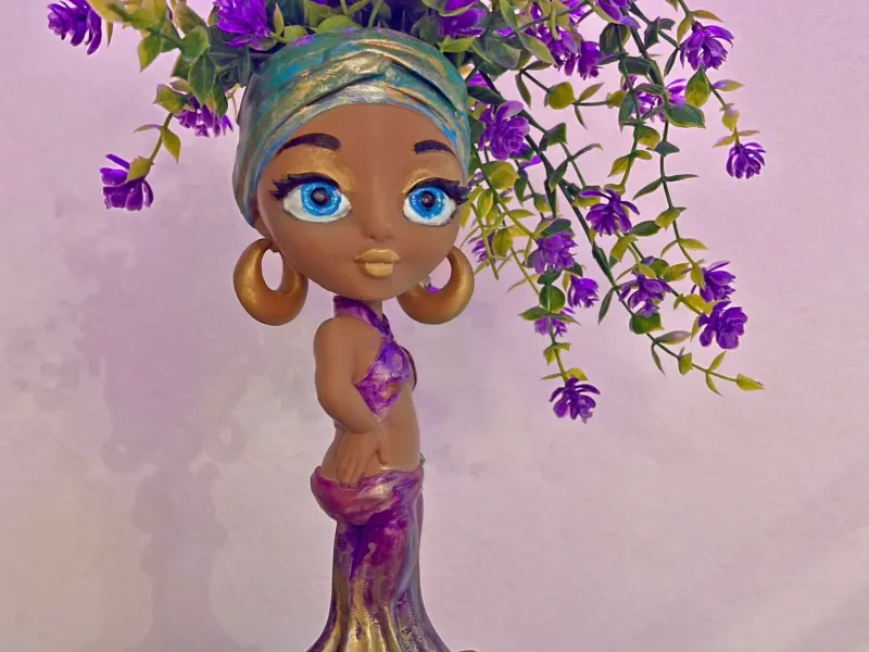 AFRO DOLL PLANTER