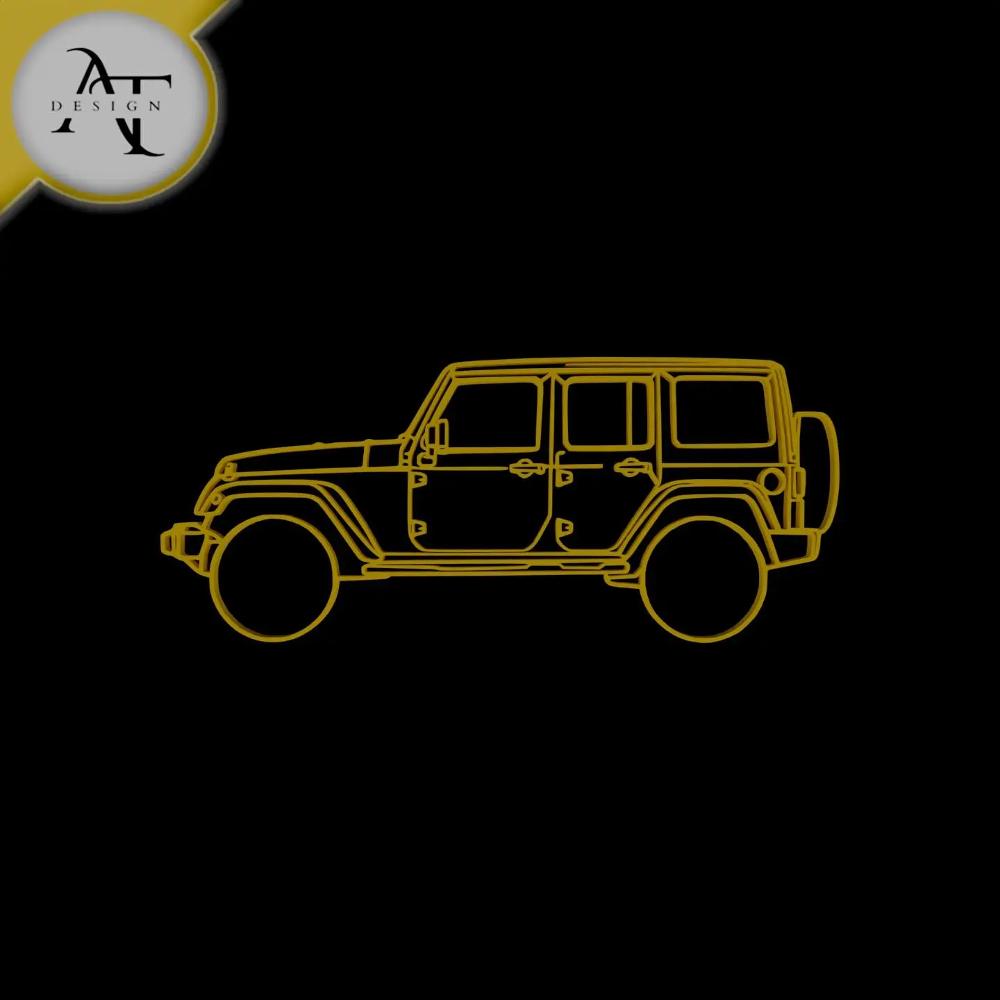 Car - Line Art - 2D Wall Art Decor