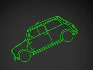 Mini Cooper 1965 Silhouette Wall Art