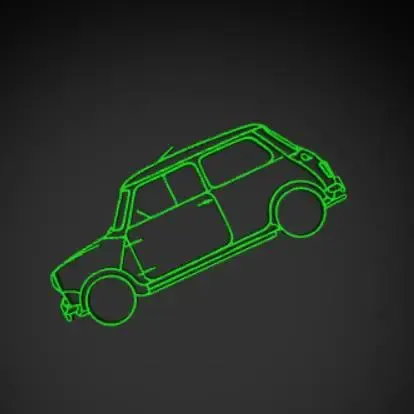 Mini Cooper 1965 Silhouette Wall Art
