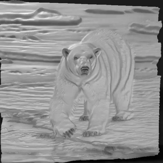 polar bear hunting near the cracked ice