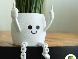 Happy Flex Sitting Middle Fingers Pot