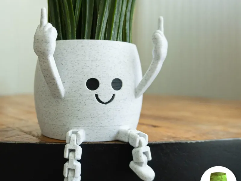 Happy Flex Sitting Middle Fingers Pot