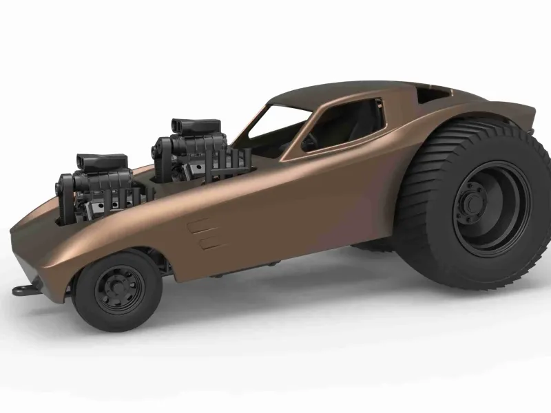 Pulling truck 2wd with Car shell Version 2 Scale 1:25