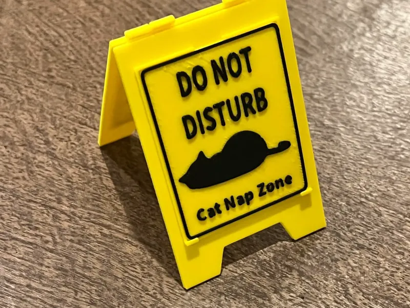 Cat Nap Caution Sign