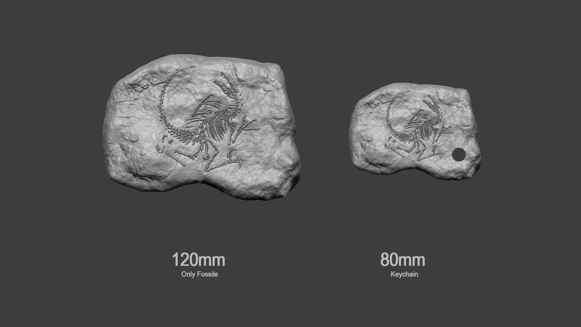 Velociraptor Complete Mineral Fossile - Realistic Printable