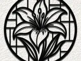 lily flower glass wall art home decor-0