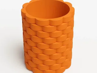 Patterned Cylinder Vase | Decorative Textured Pen Holder