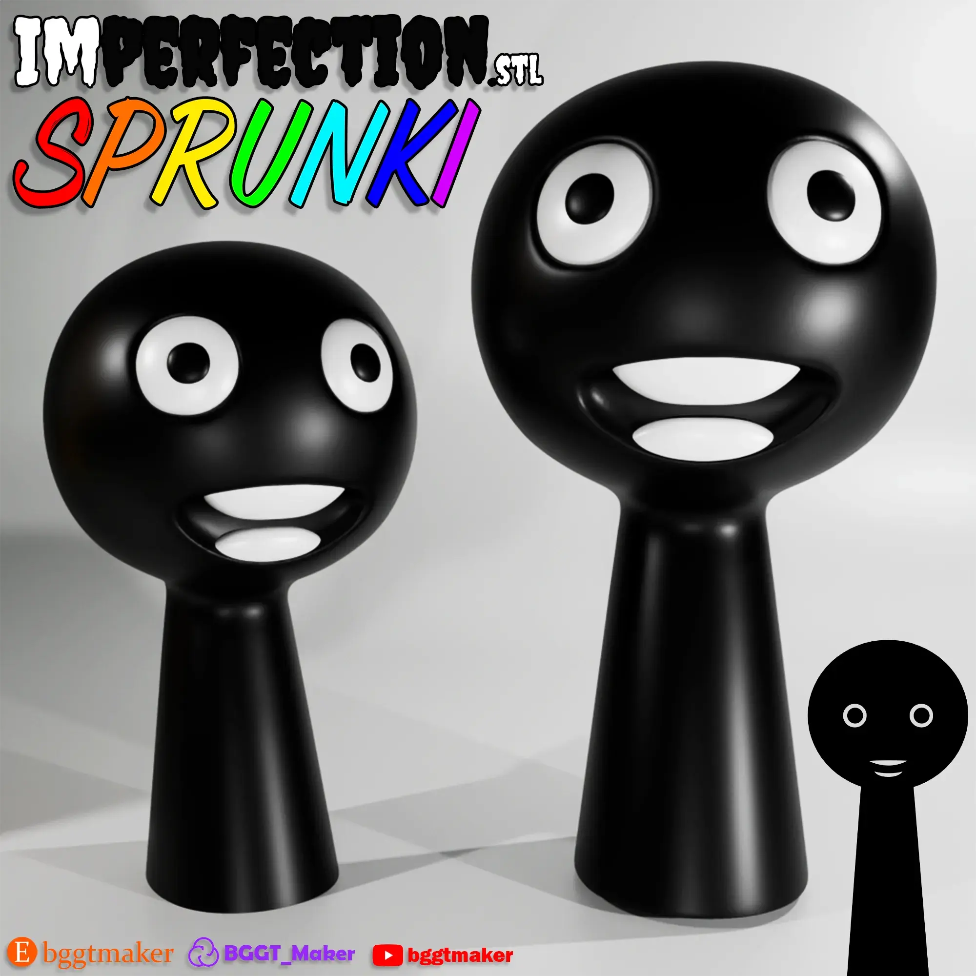 IMPERFECTION SPRUNKI INCREDIBOX BLACK | Sprunki 3D Model ART