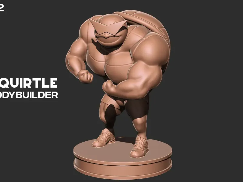 Squirtle vücut geliştirmeci V.2 - Pokemon 3D baskı modeli