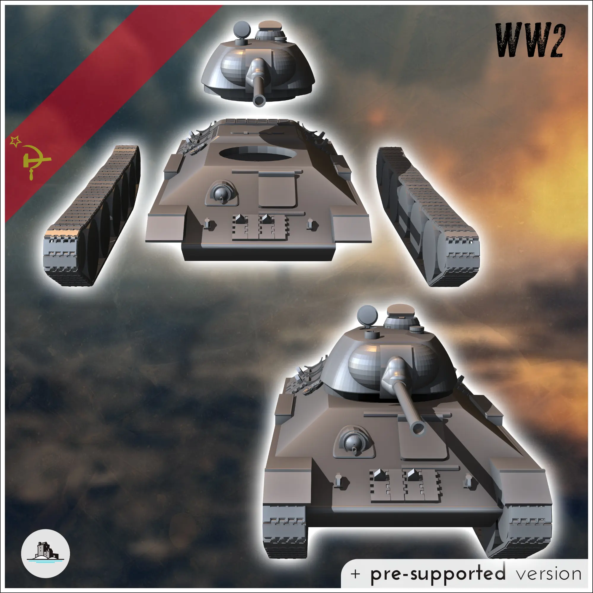 T-34-76 M1940 (15mm) - miniaturas warhammer escenografia de mesa