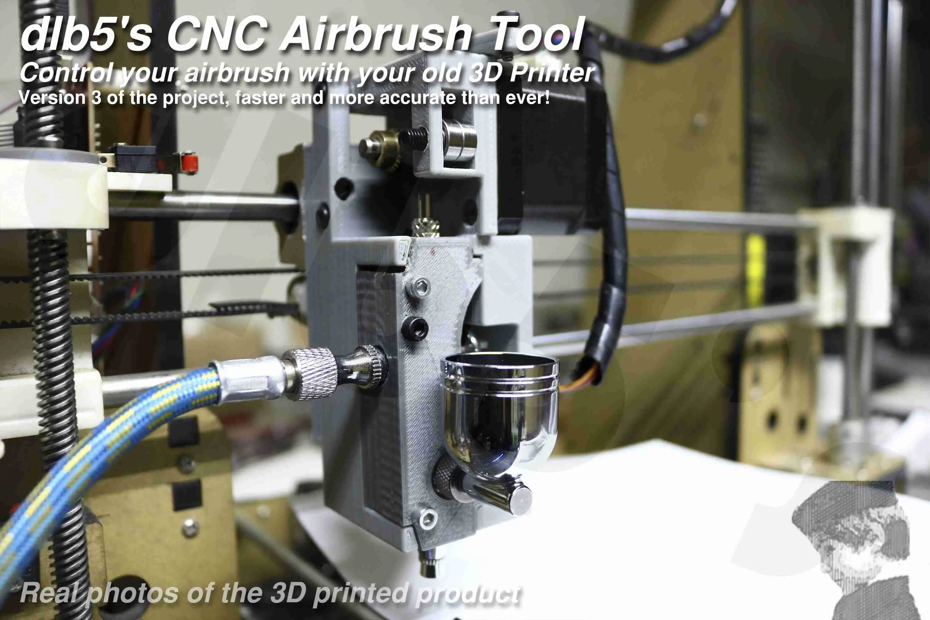 dlb5s CNC Airbrush Holder V3. Control your airbrush with 3DP