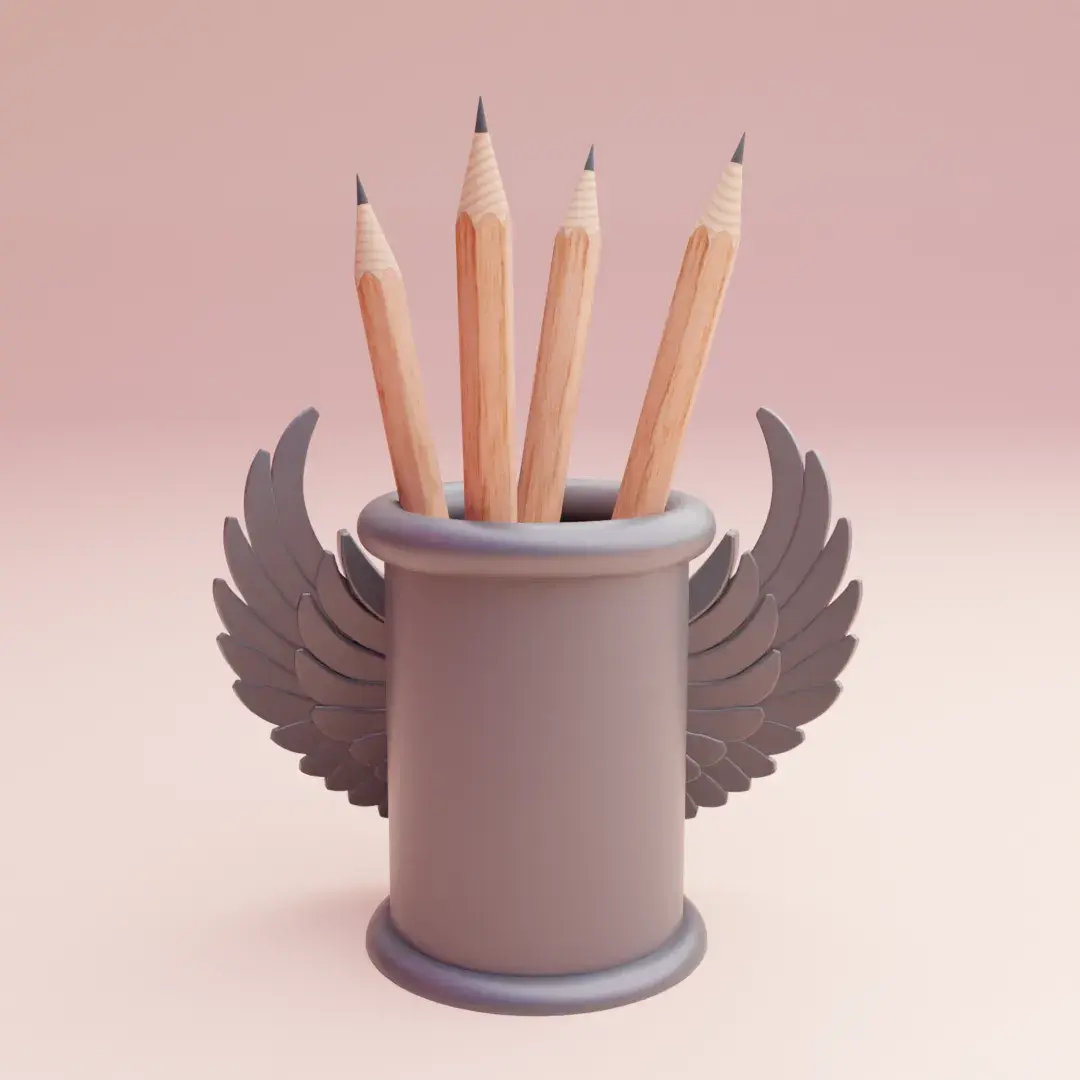 cool pencil holder desk organizer with angel wings