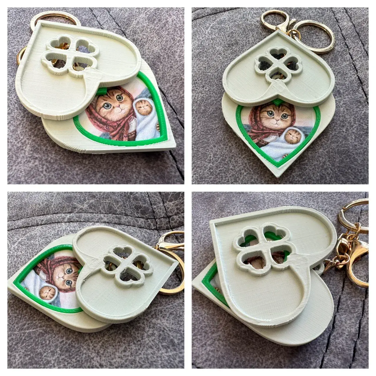 Heart photo keychain