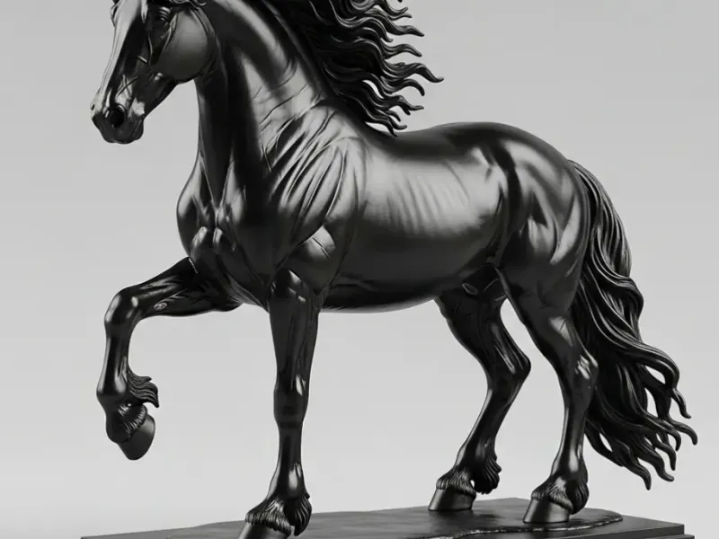 Cavalo imponente de crina larga