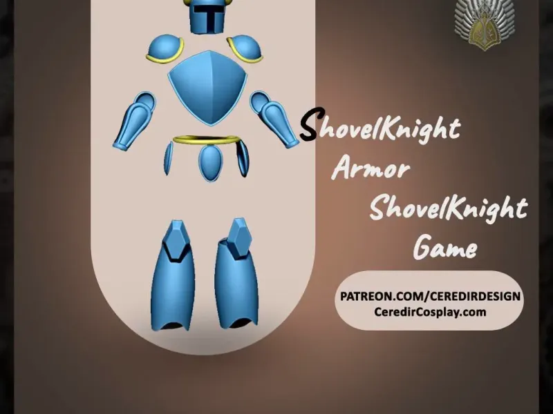 Shovel Knight Full Armour Set 3d Digital download