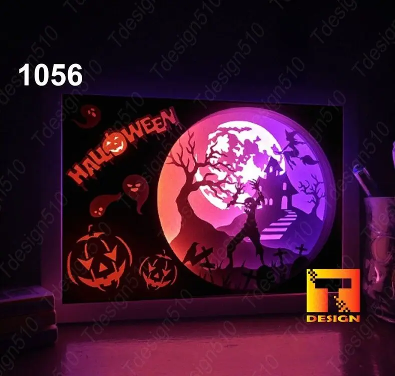 Halloween Zombie House and Spooky Pumpkin light box