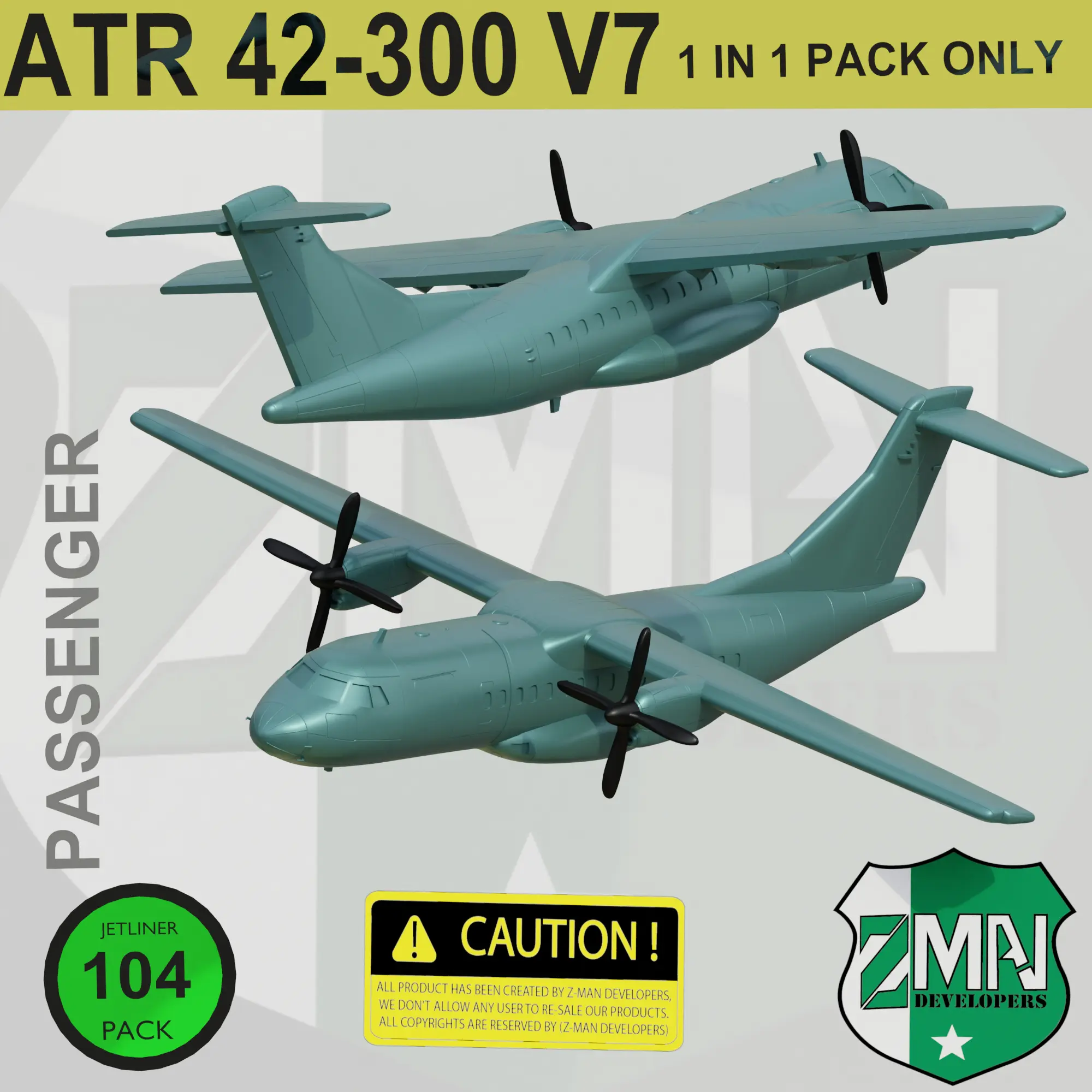 ATR-42-300 (PASSENGER) SINGLE ASP C | 3D models download | Creality Cloud