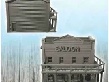 Corner saloon building with wooden balcony (9) - miniatures-1