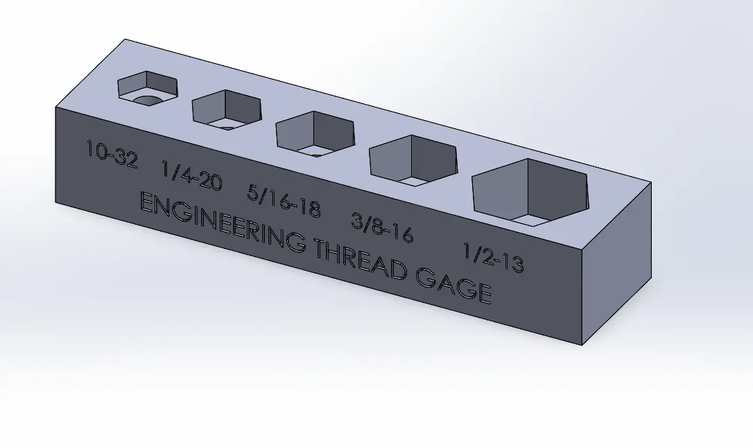 Free Tools & Spare Parts STL Download - ENGINEERING THREAD GAGEby DHOZER
