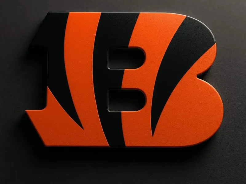 Logo de los Cincinnati Bengals | Diseño 3D a Rayas de Tigre