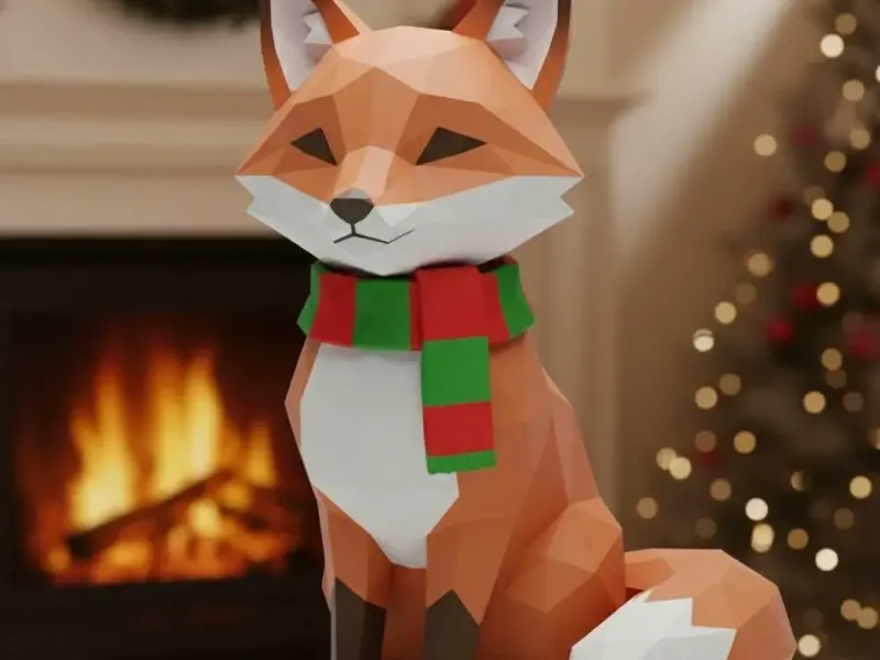 Christmas fox with scarf
