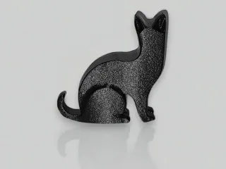 Sitting Cat Silhouette Figurine – Minimalist