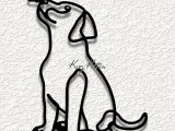 line puppy dog wall art home decor-0