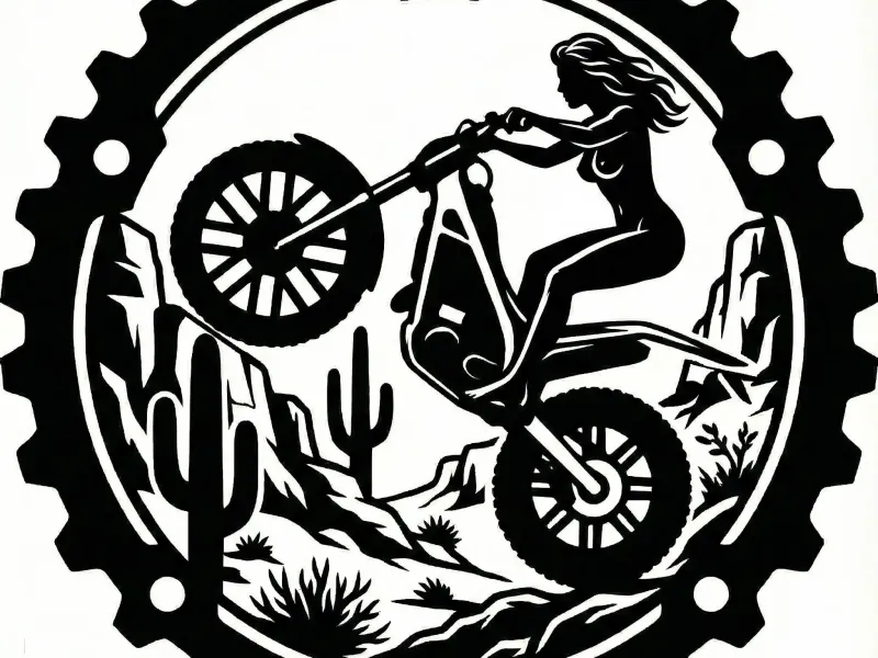 Wallart Naked Moto Trial Girl single color