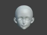 BJD cute girl doll head, big eyes, smiling-3
