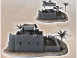 Desert house with palm tree and low walls (7) - miniatures w-2